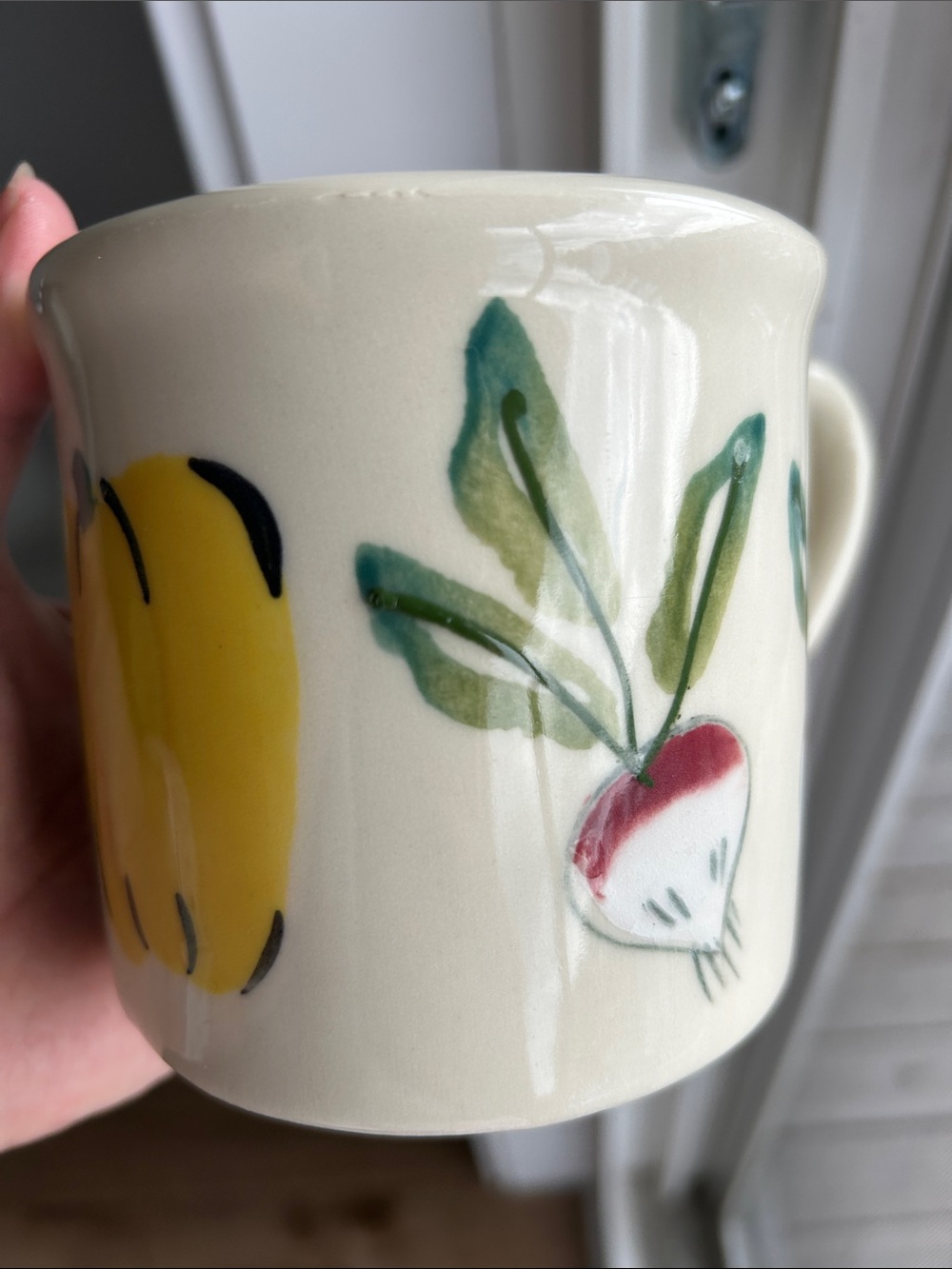 Hand-Painted Yellow Bell Pepper Ceramic Mug